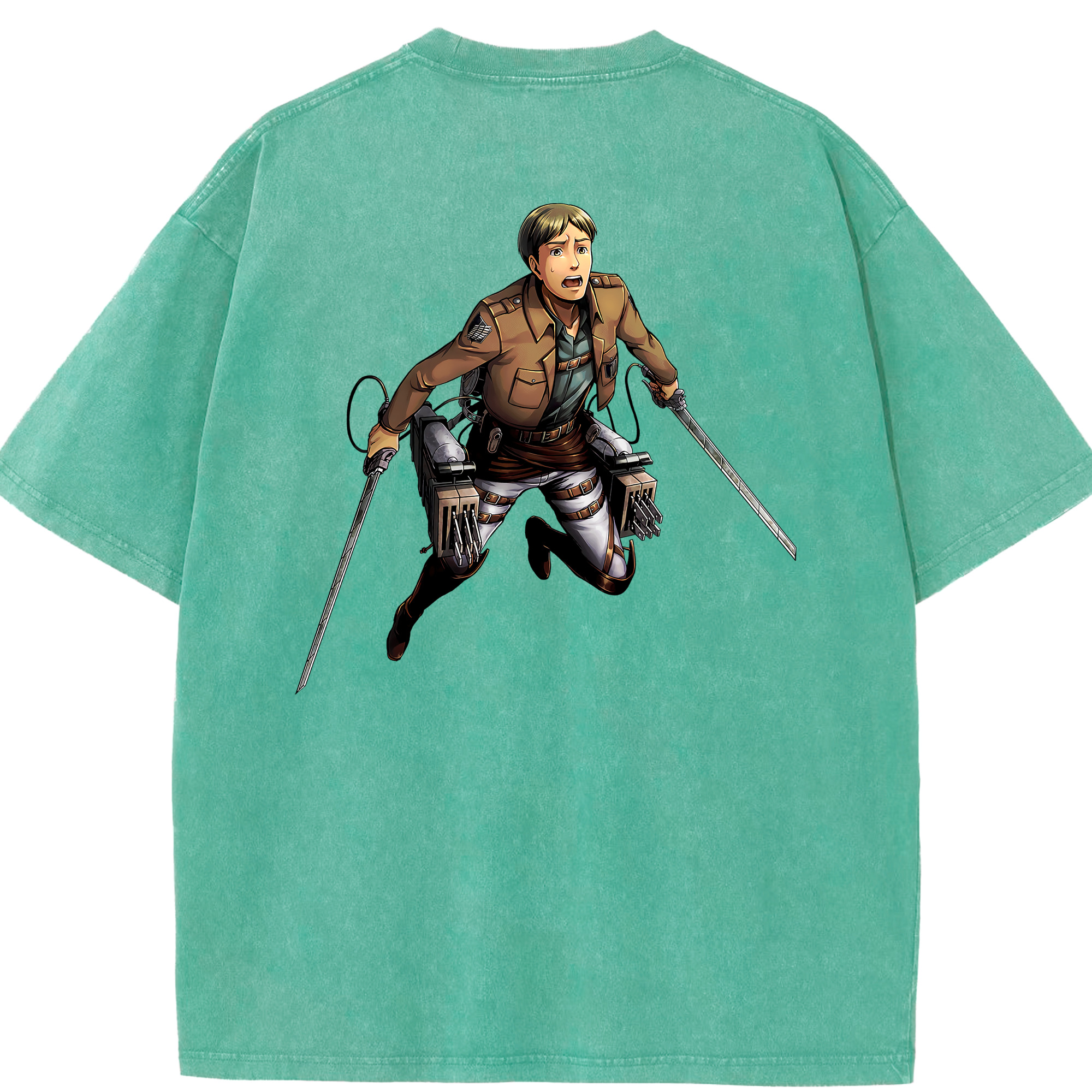 （画像用） 進撃の巨人 Attack on Titan 綿100% ヴィンテージ風 半袖Tシャツ（背面プリント）